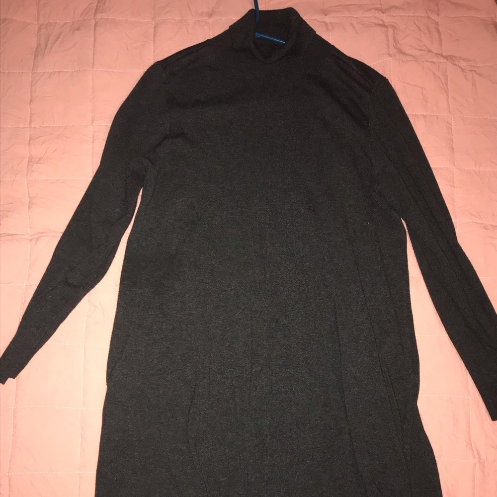 Dark Grey Turtleneck Sweater Dress